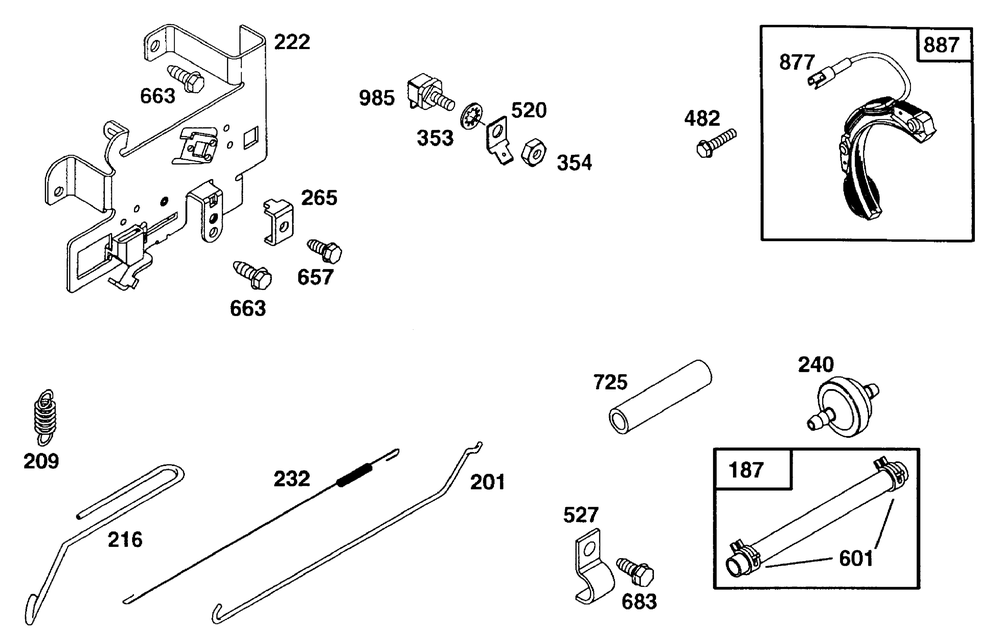 Briggs And Stratton Engine 11hp Model: 28c707-0110-0 (Part 5) Diagram and Parts List for 30576X10B  Briggs and Stratton Lawn Tractor
